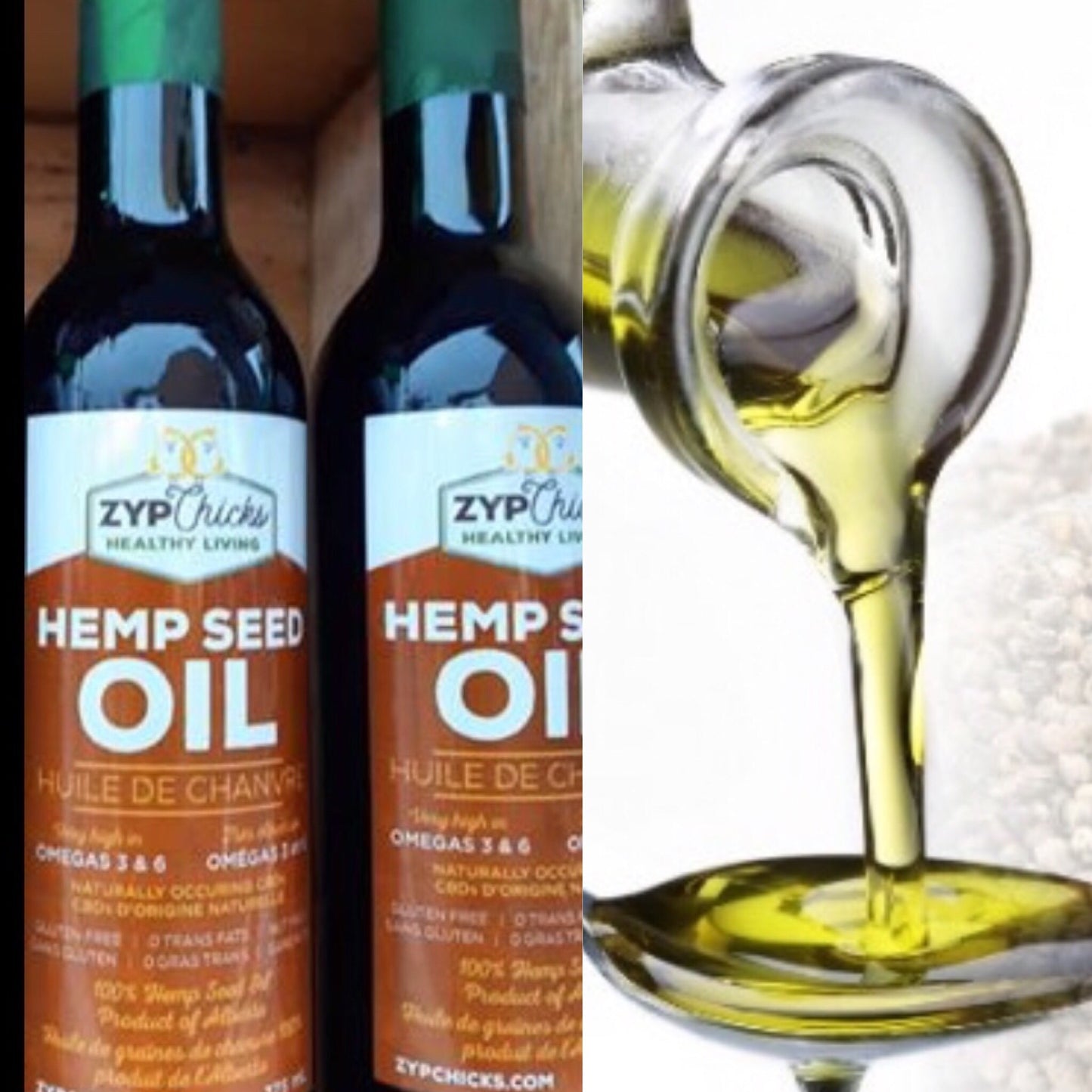 ZypChicks extra-virgin cold-pressed hemp oil from the Canadian prairies 